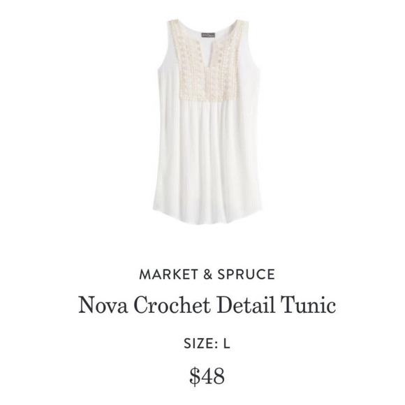 Stitch Fix Small Market & Spruce Nova Crochet Detail‎ Tunic Tank Top NWT - Picture 1 of 6